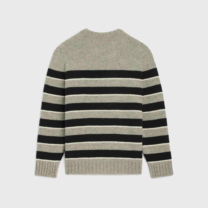 CELINE triomphe crew neck sweater in striped wool outlook