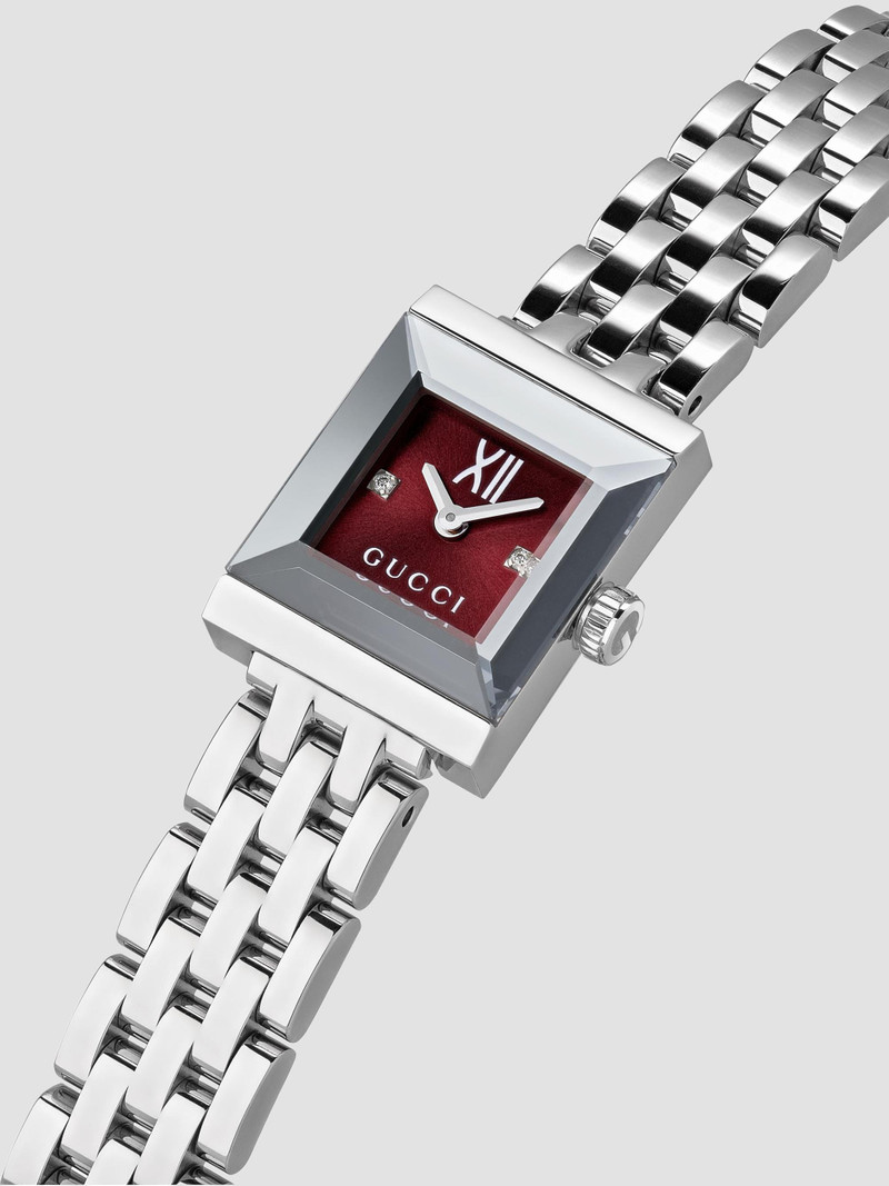 Women's G-Frame Stainless Steel & 0.005 TCW Diamond Bracelet Watch/14MM x 18MM - Red Burgundy Steel 4