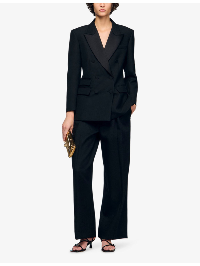 Sandro Tuxedo Double-Breasted Wool-Blend Jacket outlook