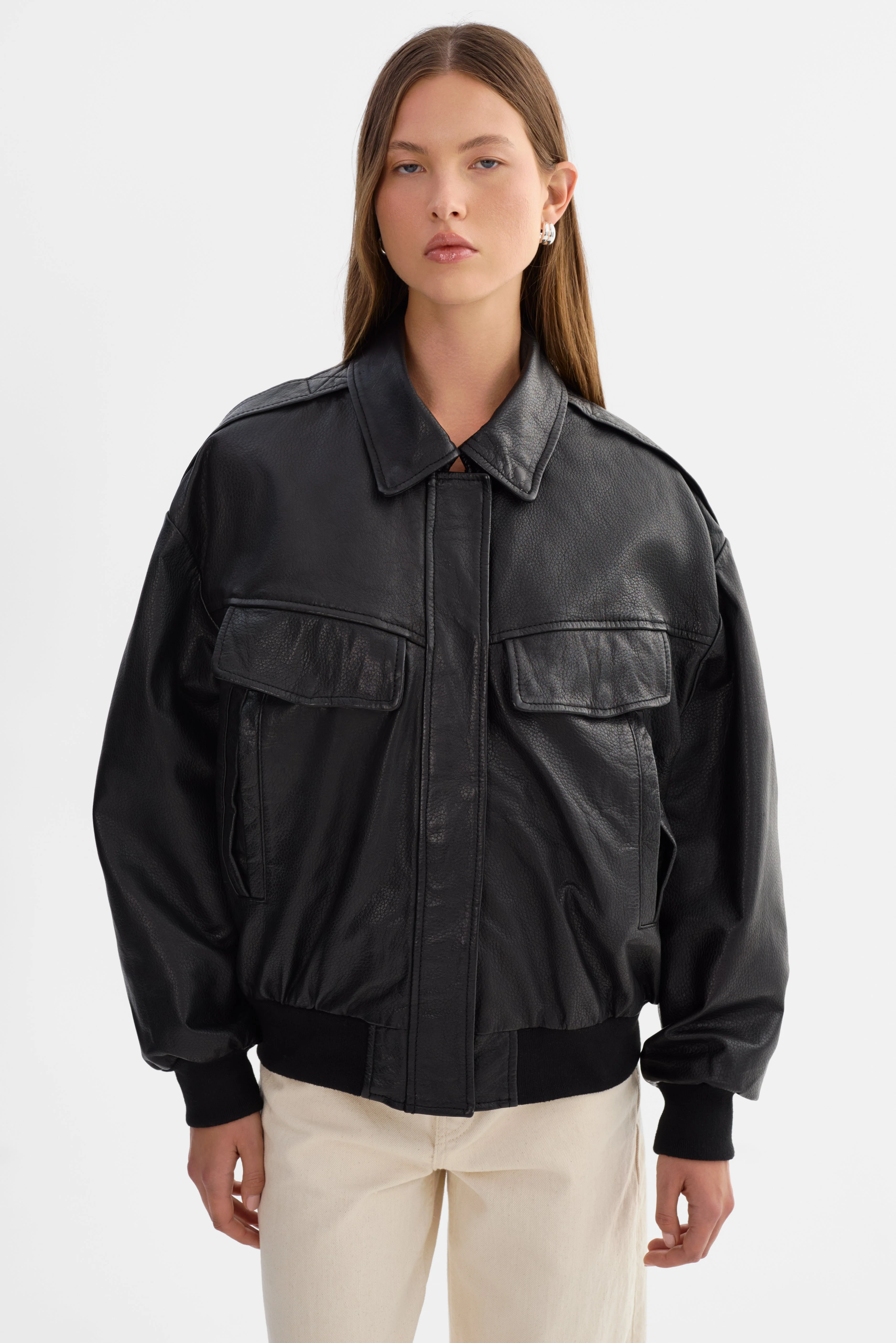 TREVANNA | Leather Bomber Jacket - 1