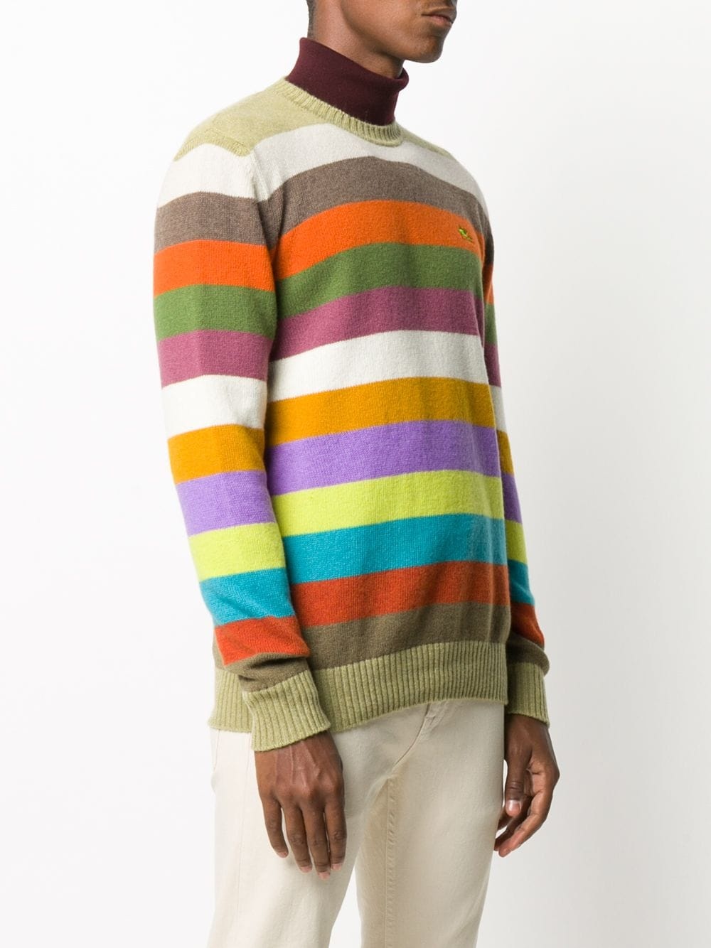 striped logo embroidered jumper - 3