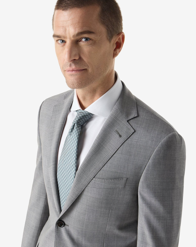 CORNELIANI Sea green pure silk tie with a micro floral pattern outlook