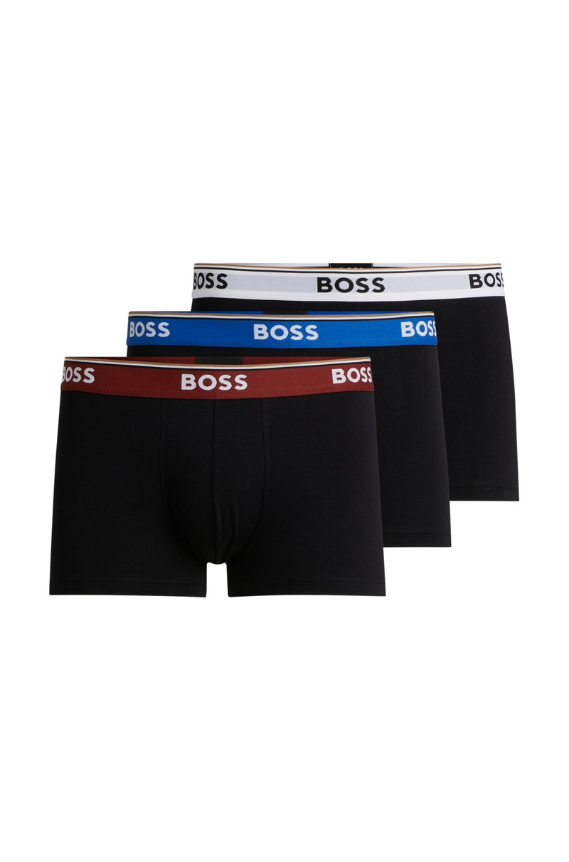 THREE-PACK OF STRETCH-COTTON TRUNKS WITH LOGO WAISTBANDS 1