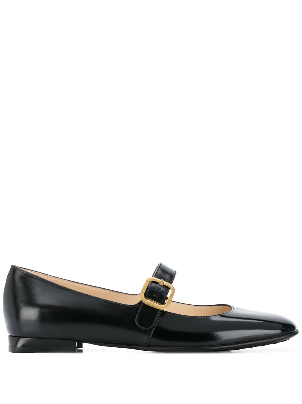 square-toe belted ballerina flats - 1