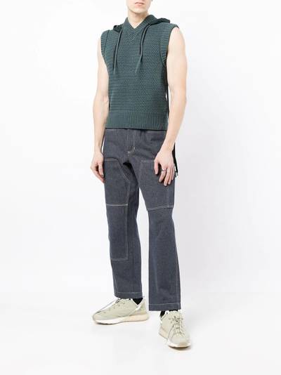 Craig Green chunky knitted sleeveless hoodie outlook