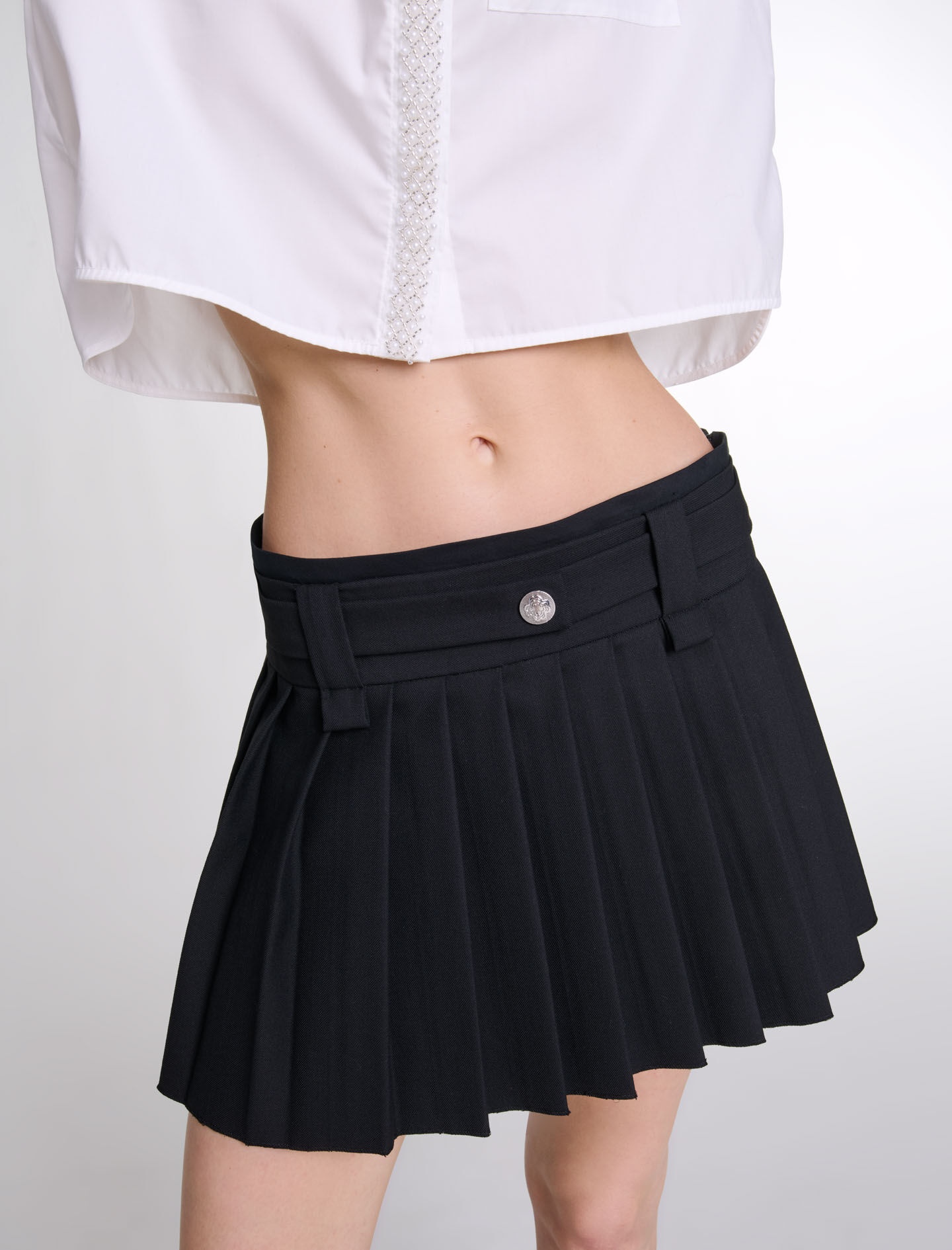 Short pleated skirt - 6