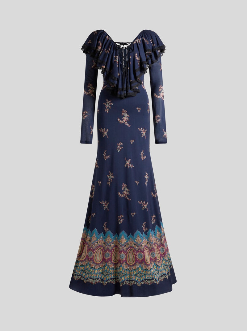 LONG DRESS WITH PLACED PRINT 1
