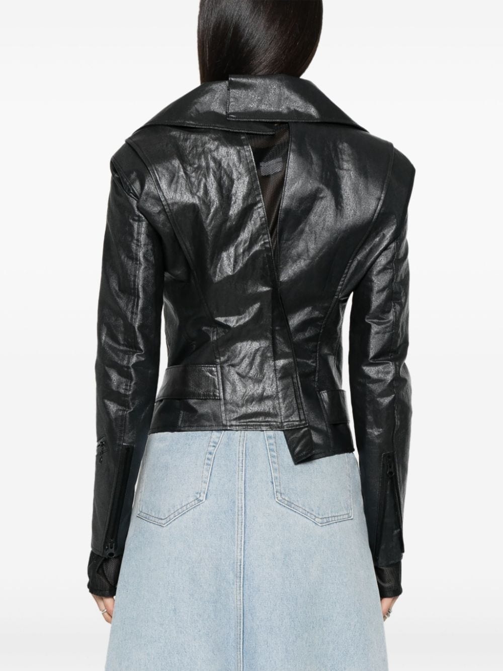 metallic biker jacquet - 4