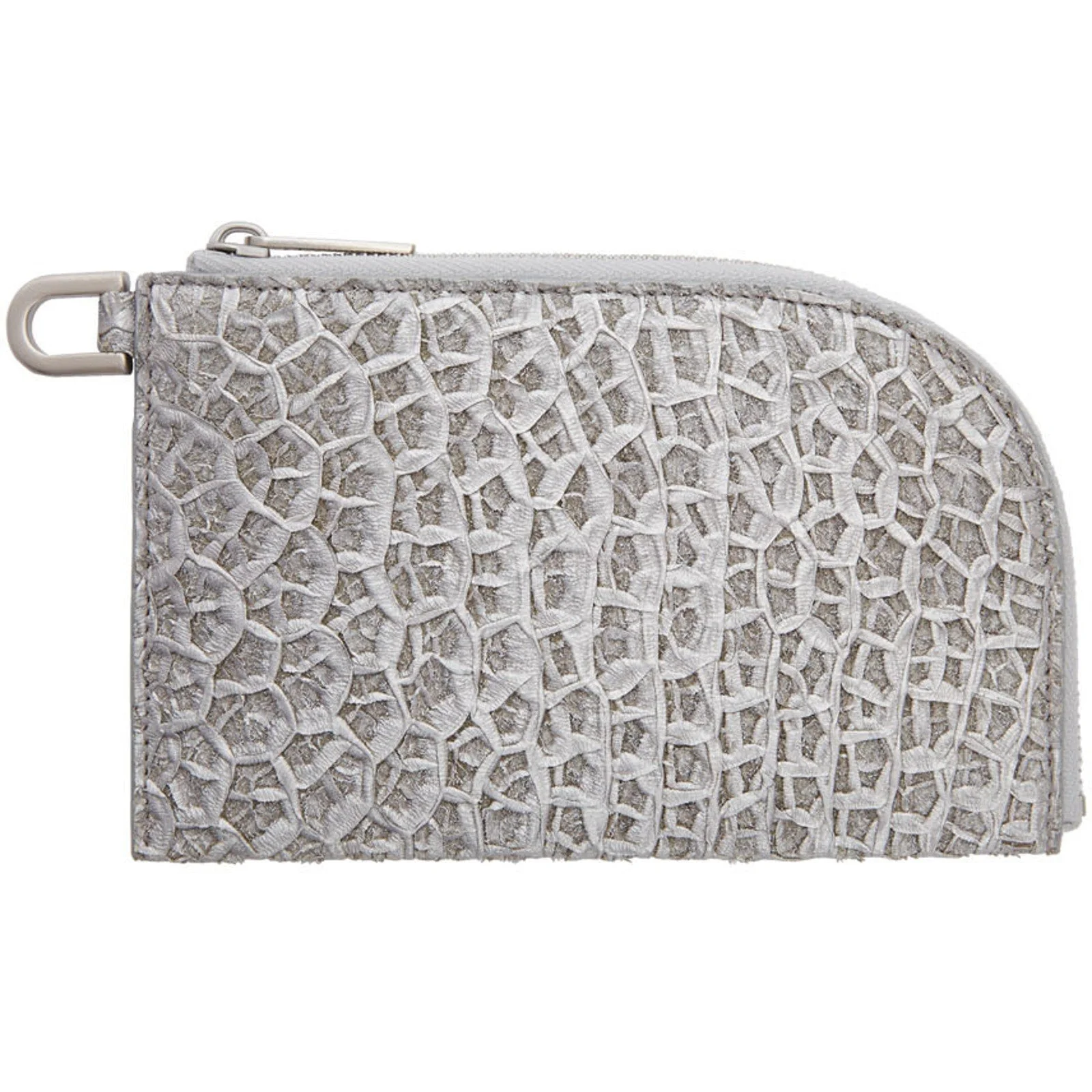 NEW Rick Owens Silver Zip Pouch - Aluminum - 1