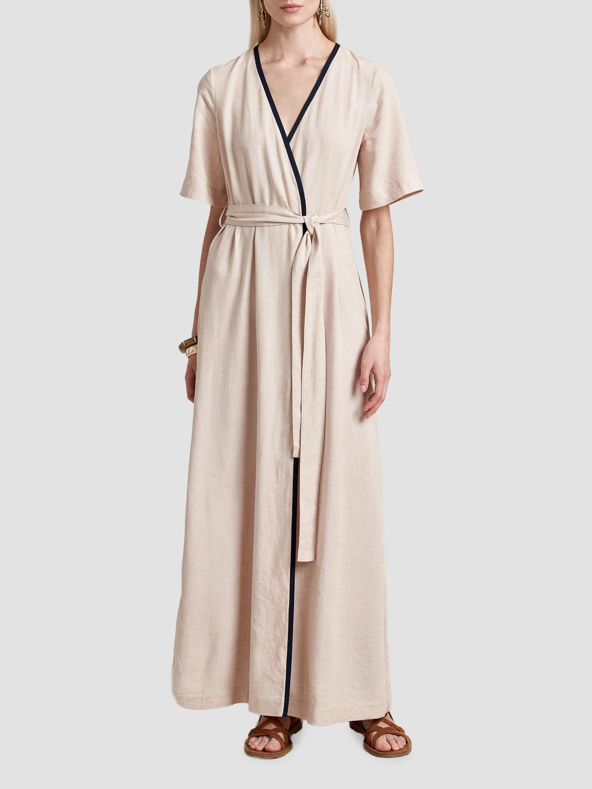 Women's Wrap Dress - Sand - 1