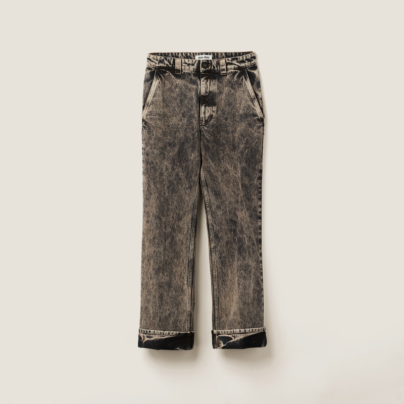 Marbleized denim jeans - 1