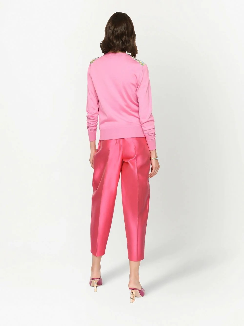 contrasting-panel button-fastening cardigan - 4
