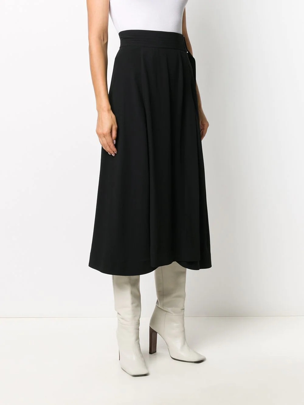 cutout-back midi skirt - 3