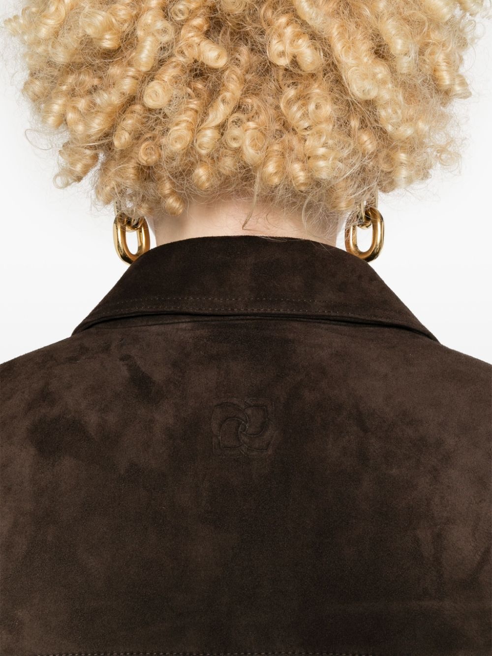 suede single-breasted blazer - 5