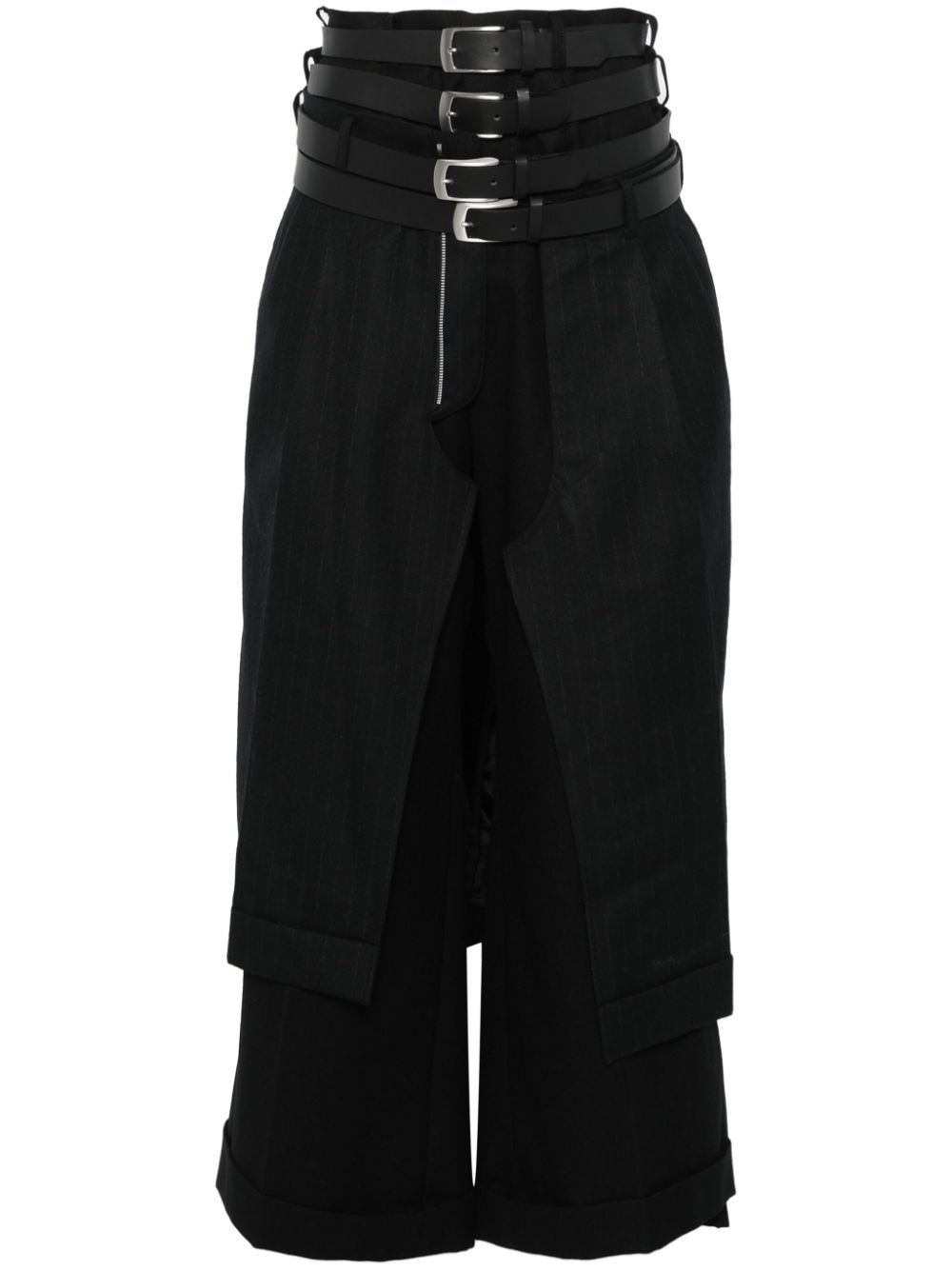 skirt-overlay trousers - 1