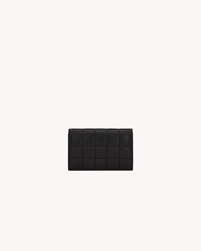 SAINT LAURENT CASSANDRE MATELASSÉ CARRÉ COMPACT CARD CASE IN LAMBSKIN outlook