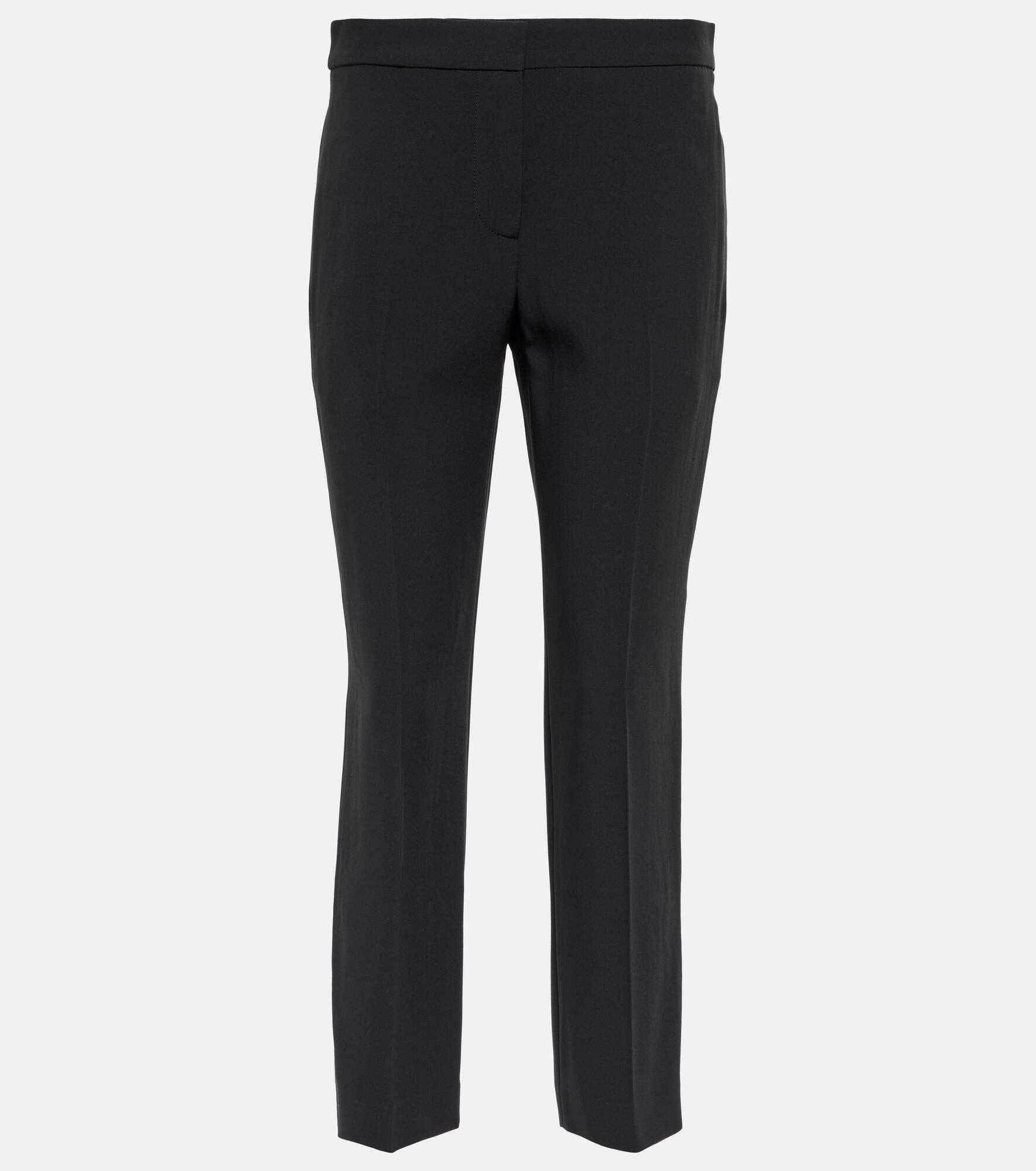 Mid-rise slim crêpe pants - 1