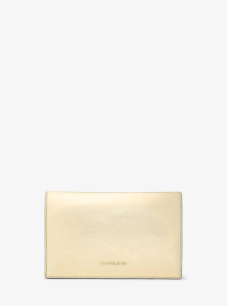 Jet Set Travel Small Metallic and Signature Logo 2-in-1 Clutch - 1