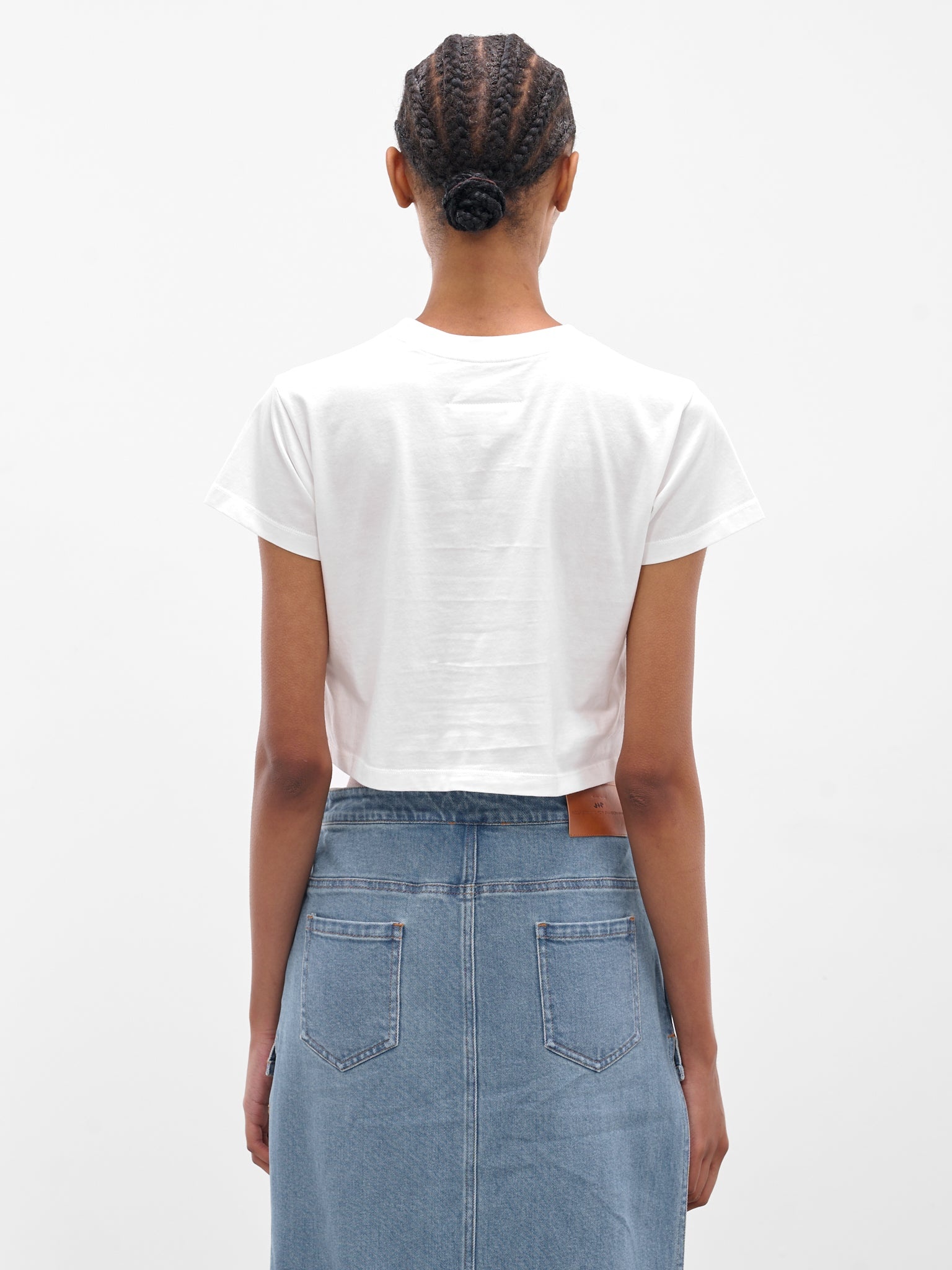 White Cropped Numeric Logo Tee - 3