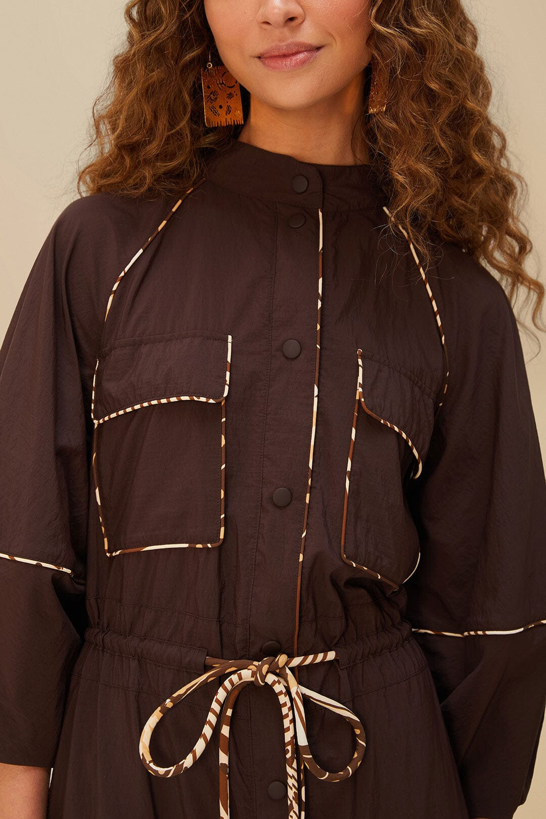 Brown Chemise Midi Dress - 3