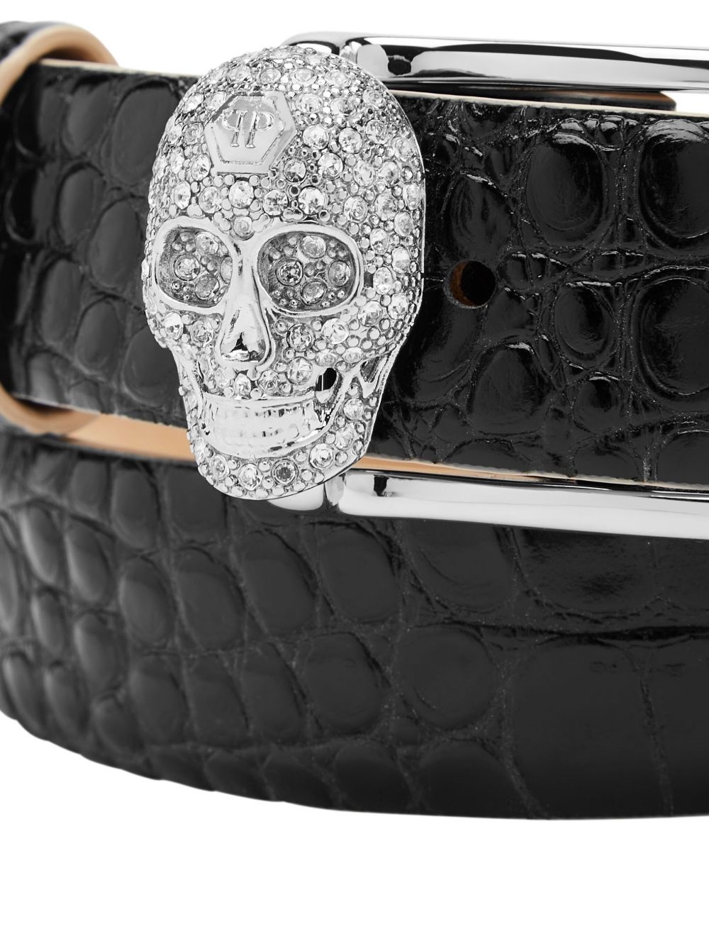 skull-embellished-buckle belt - 3