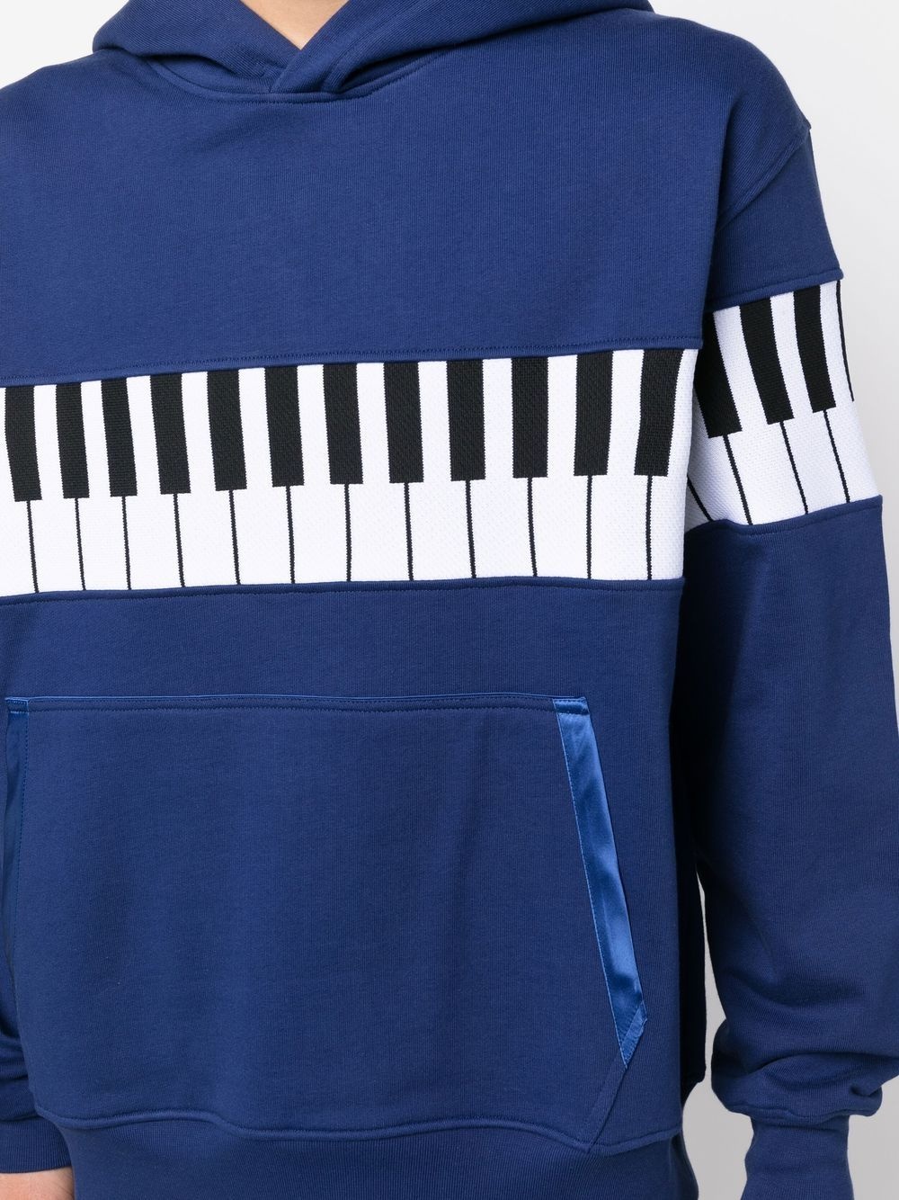 Piano-print cotton hoodie - 5