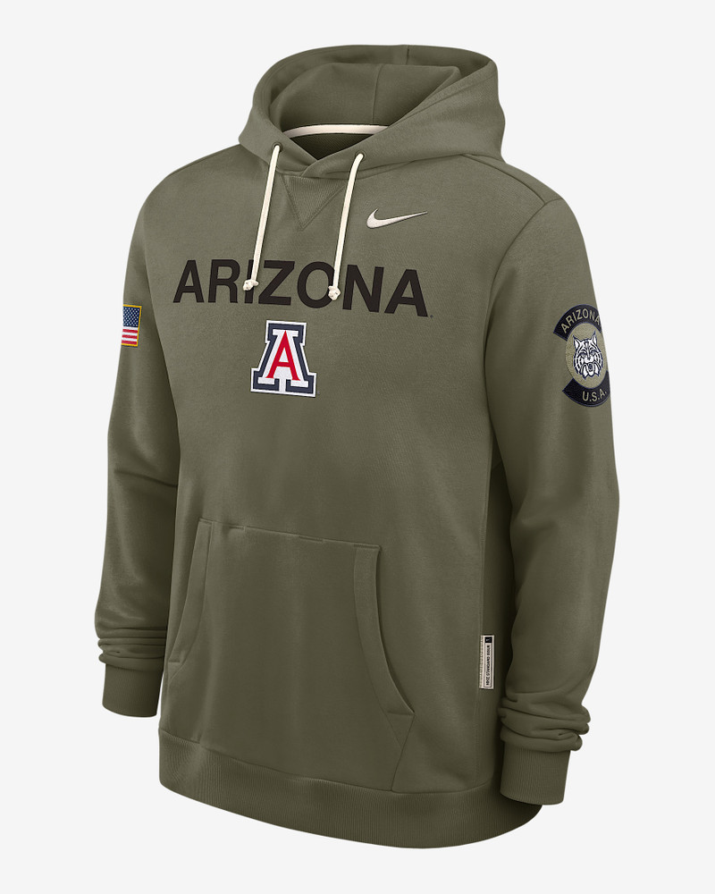 Arizona 2025 Military Appreciation Men's Nike Dri-FIT College Pullover Hoodie 1