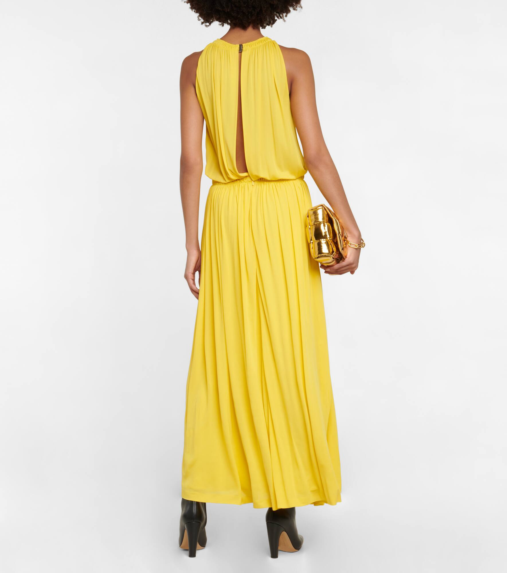 Draped chiffon maxi dress - 3