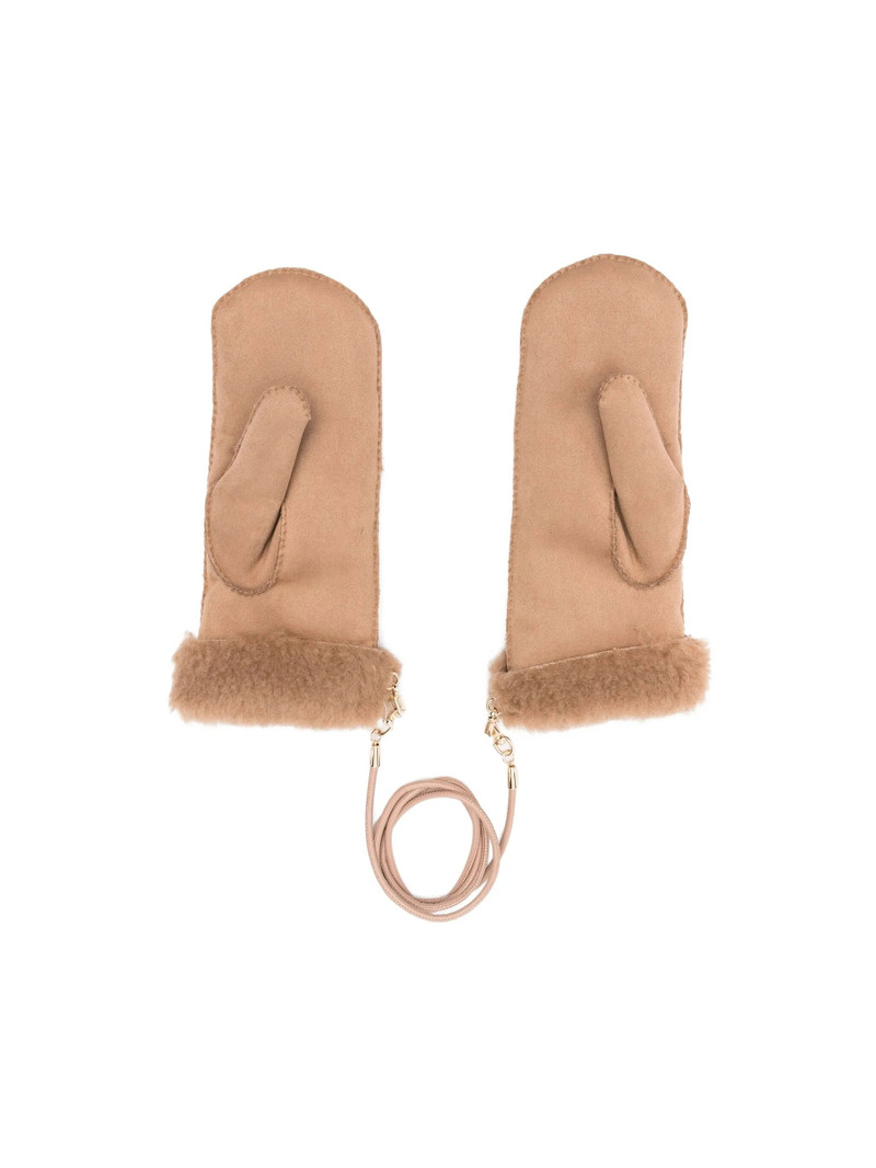 Max Mara faux-shearling trimmed mittens outlook