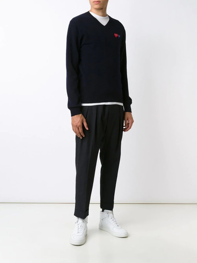 Comme des Garçons PLAY brand logo V neck jumper outlook