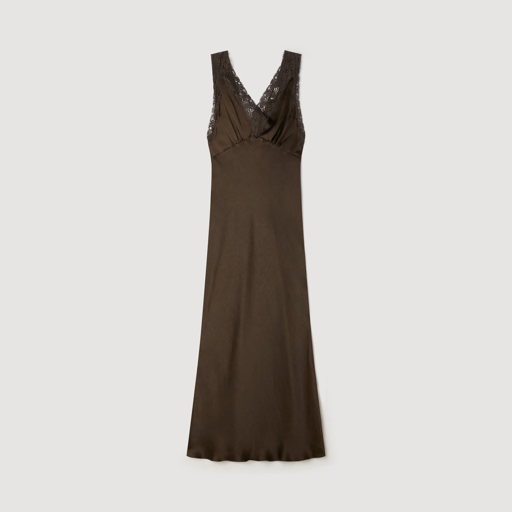 LACE COLLAR MAXI DRESS - 1