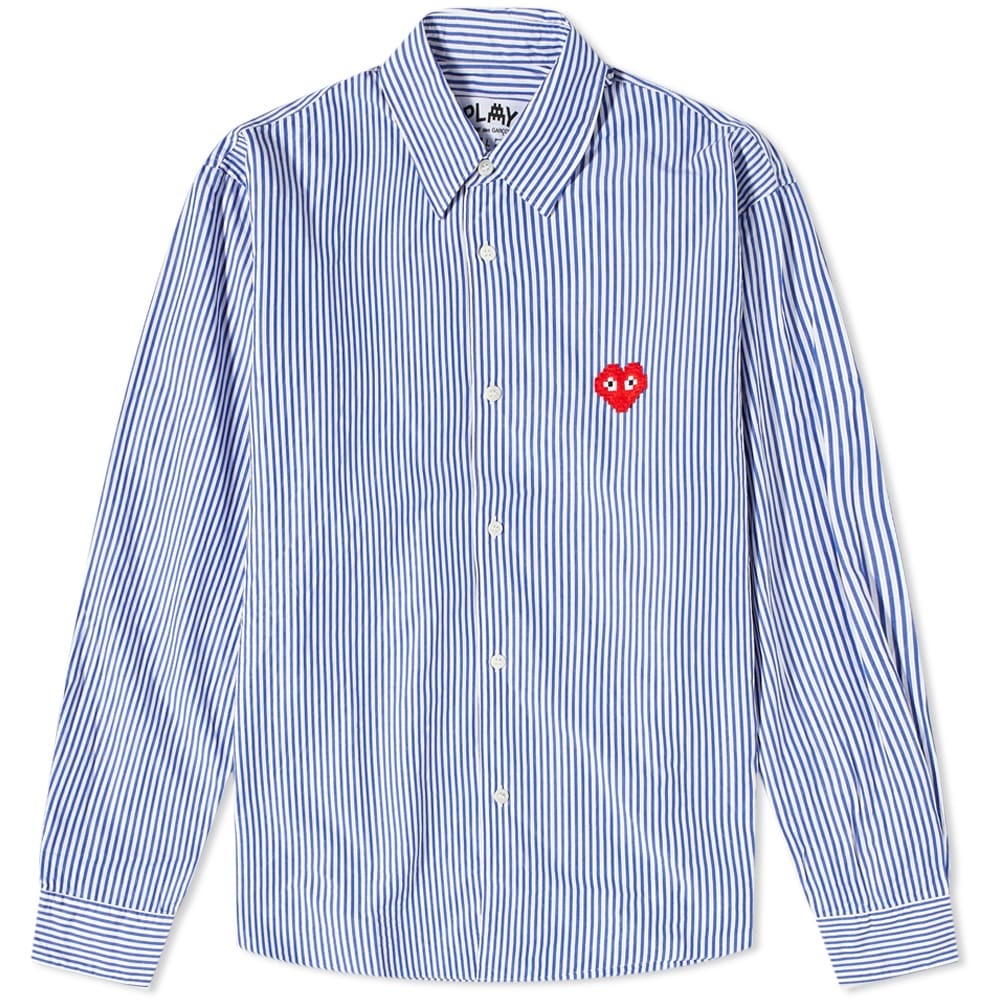 Comme des Garçons Play Invader Heart Striped Shirt - 1