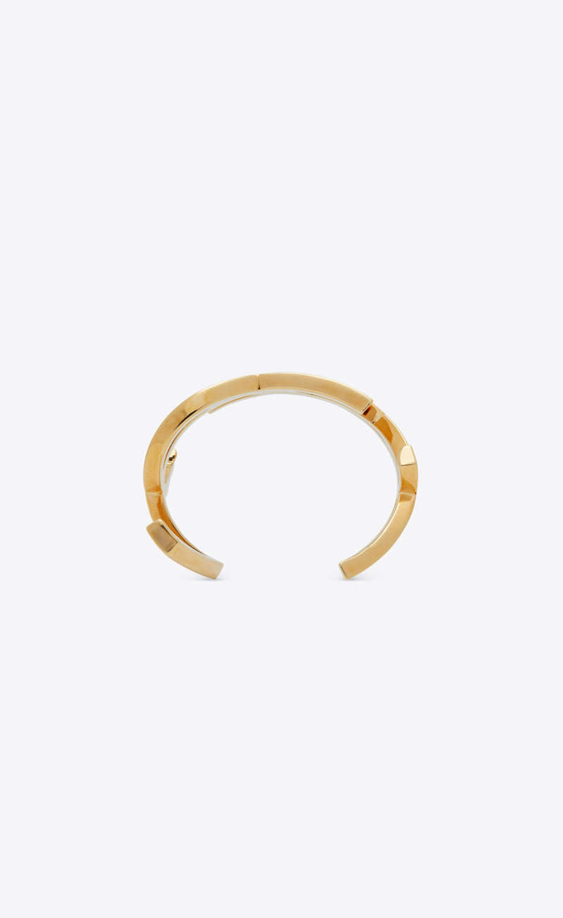 SAINT LAURENT opyum twist cuff bracelet in metal outlook