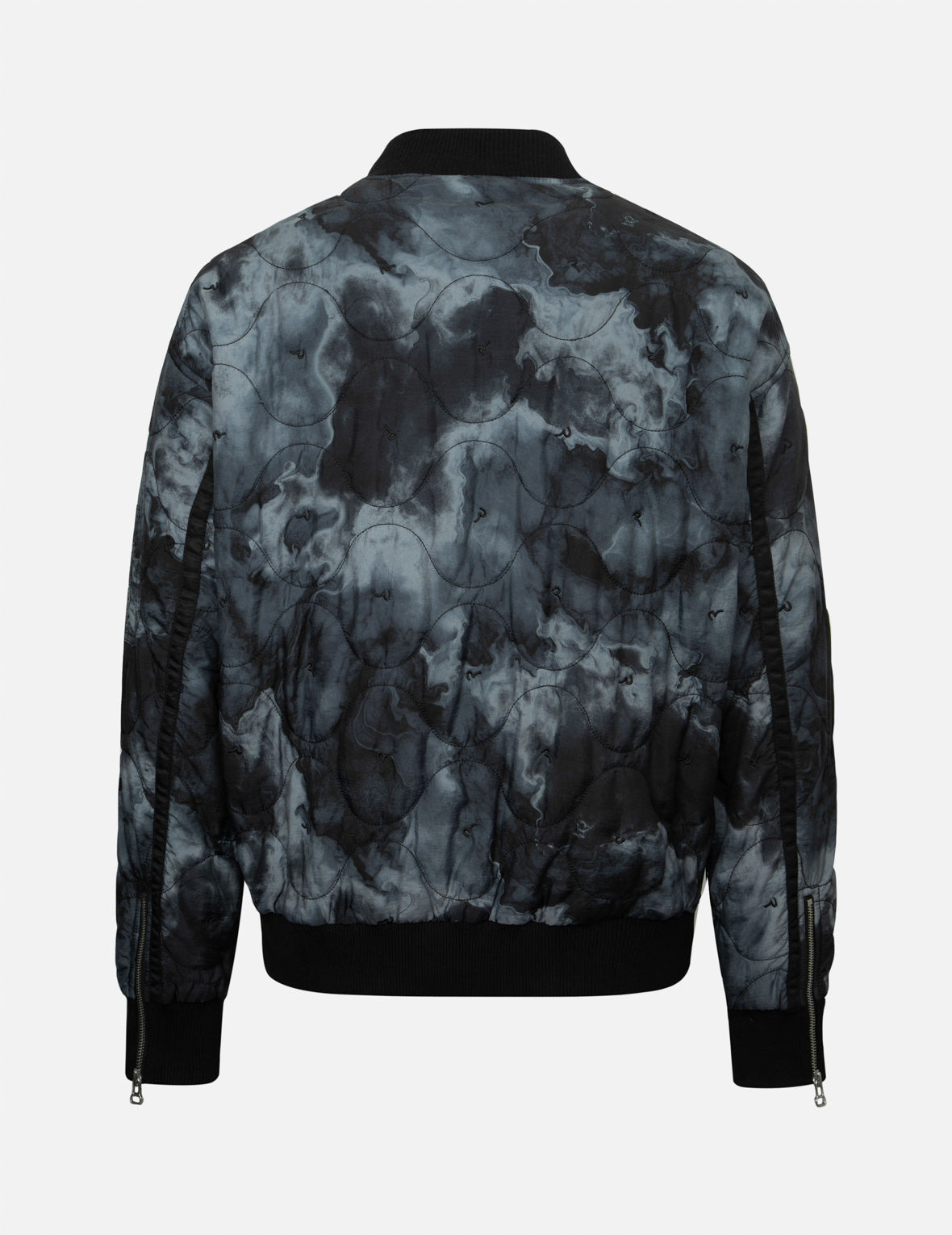 ALLOVER SEAGULL EMBROIDERY TIE-DYE LOOSE FIT PADDED BOMBER JACKET - 2