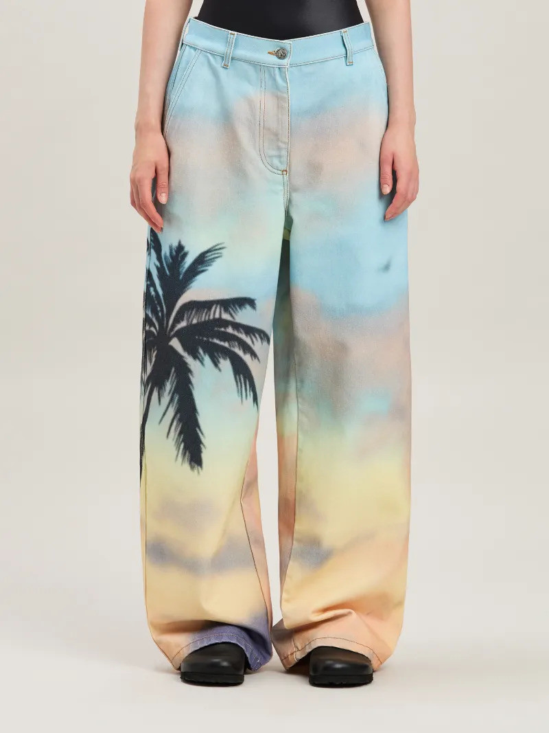 Sunrise Palm baggy denim pants 3