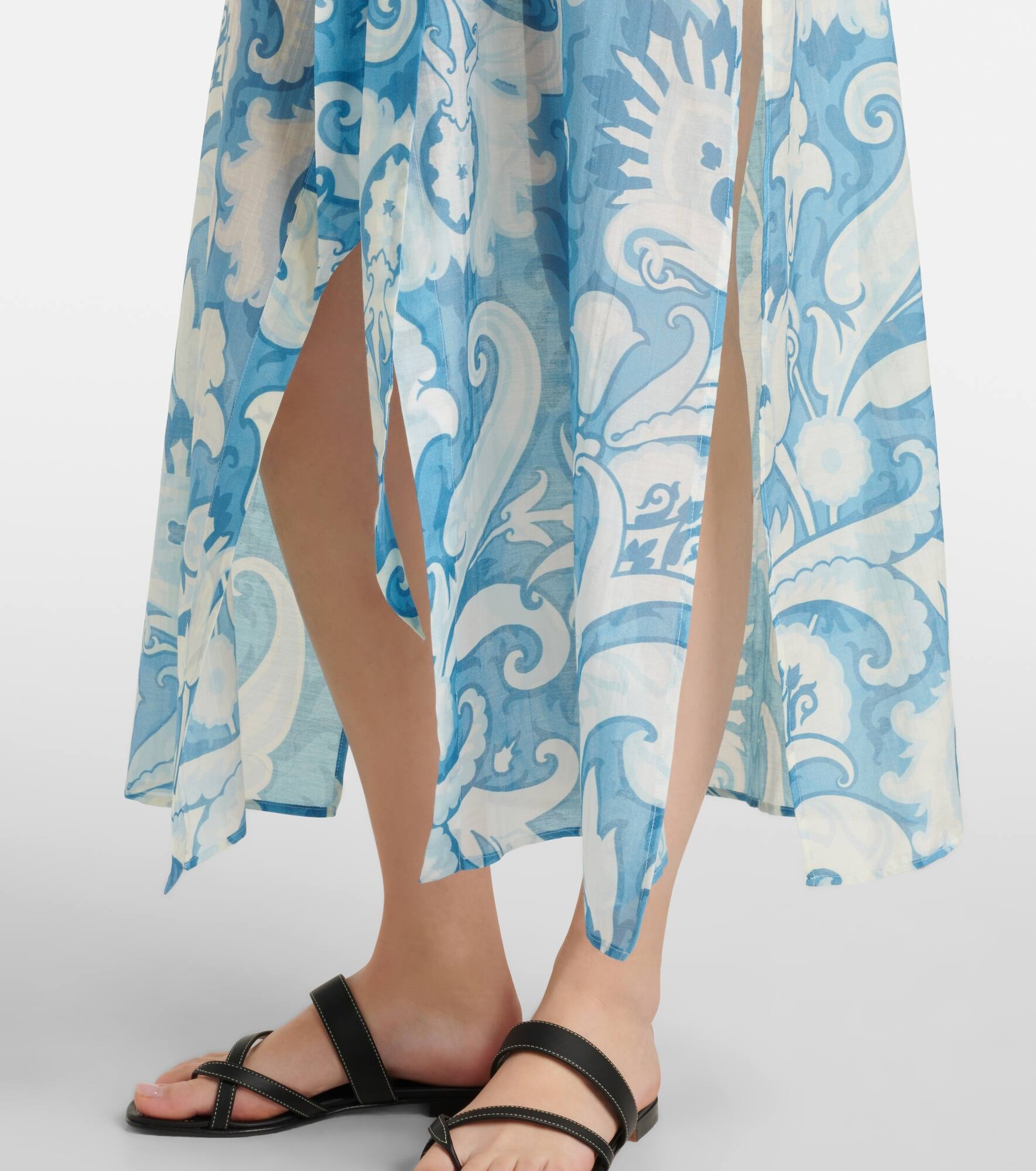Paisley cotton and silk shirt dress - 5