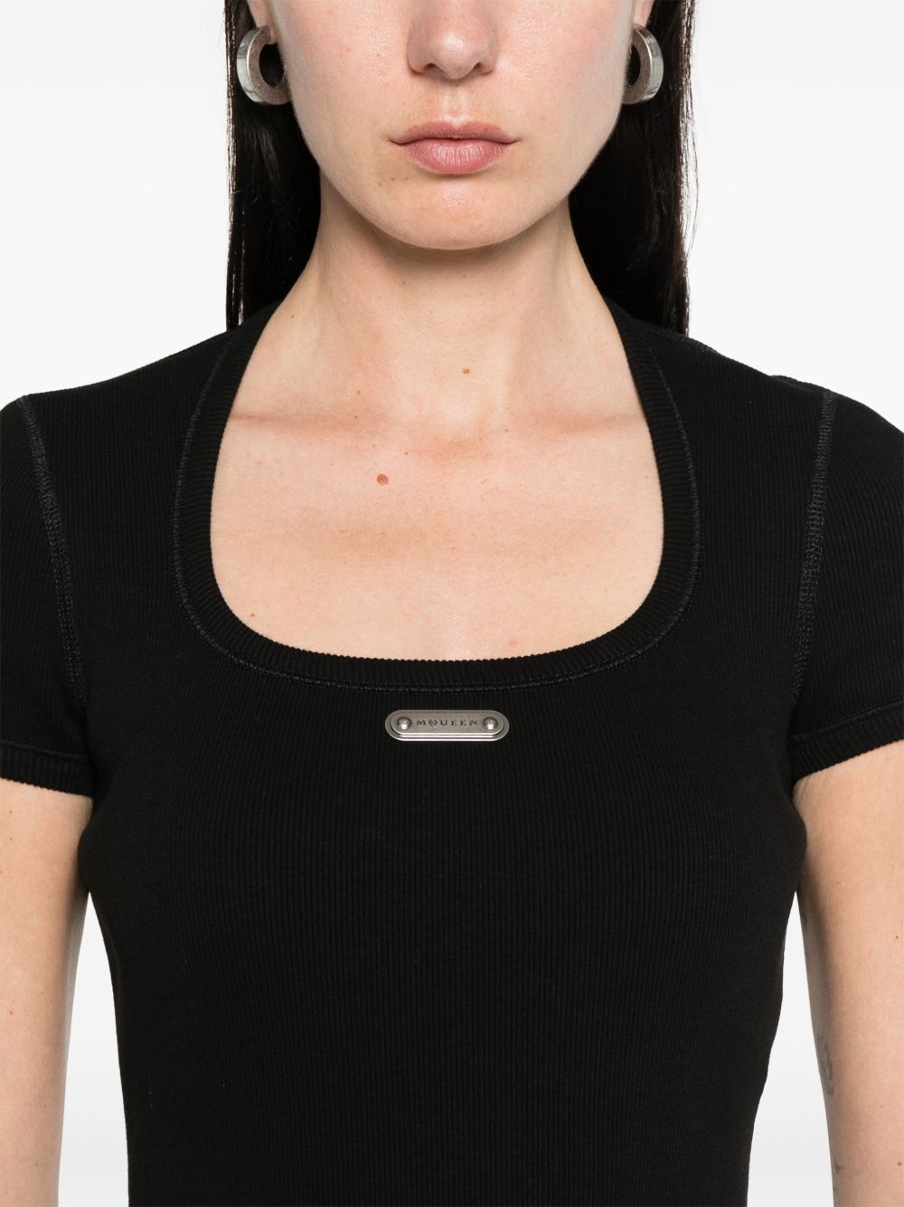 logo-plaque midi dress - 5
