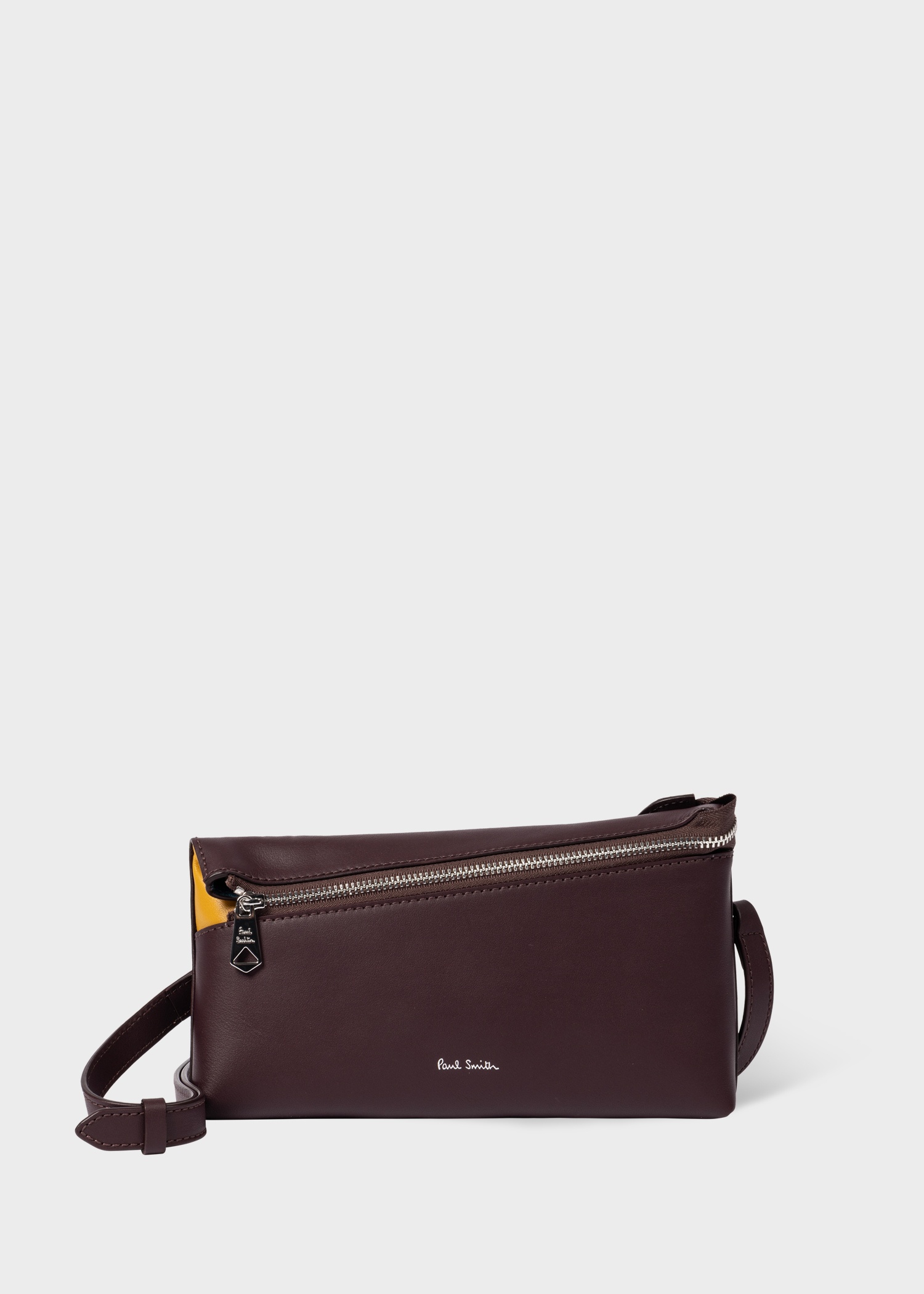 Burgundy Calf Leather Side Zip Bag - 1