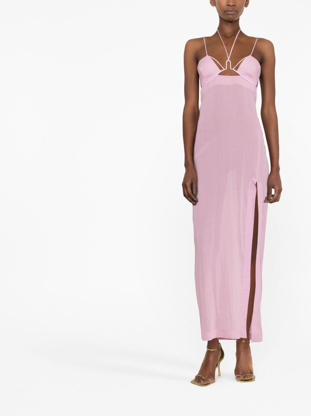 cut-out semi-sheer maxi dress - 2