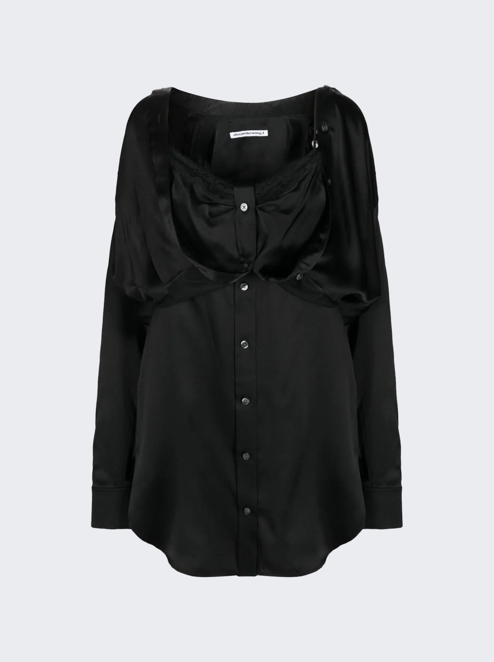 Button Down Dress With Integrated Dress Black - 1