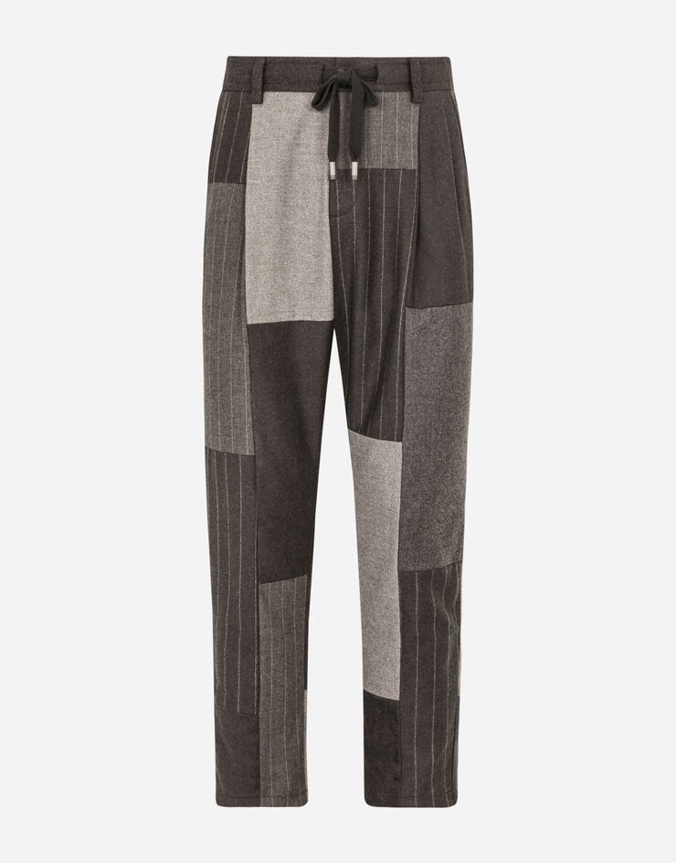 Cashmere and wool patchwork pants - 3