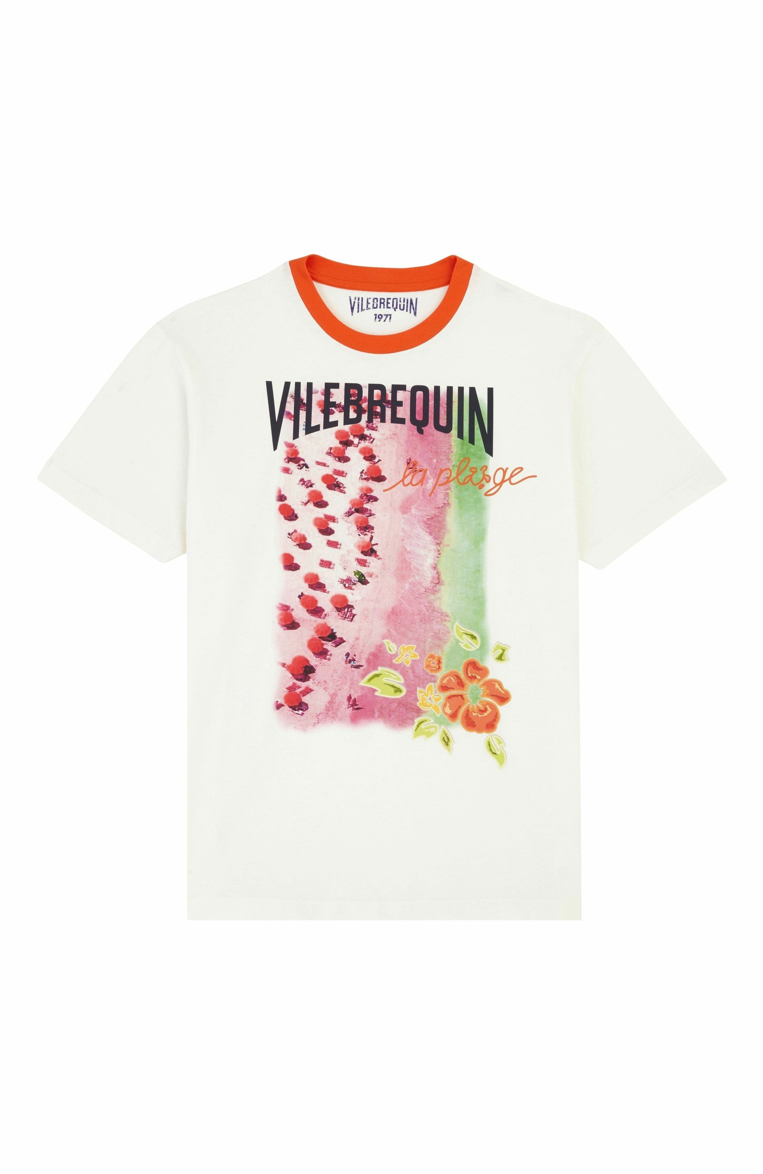 Men's Vilebrequin La Plage From The Sky Cotton T-Shirt in Off White at Nordstrom - 1