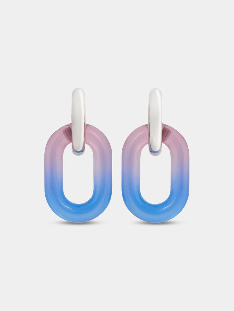 rabanne XL LINK OVERSIZED TIE-DYE EARRINGS outlook