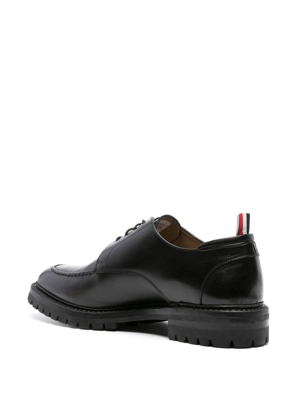 almond-toe leather derby shoes - 3