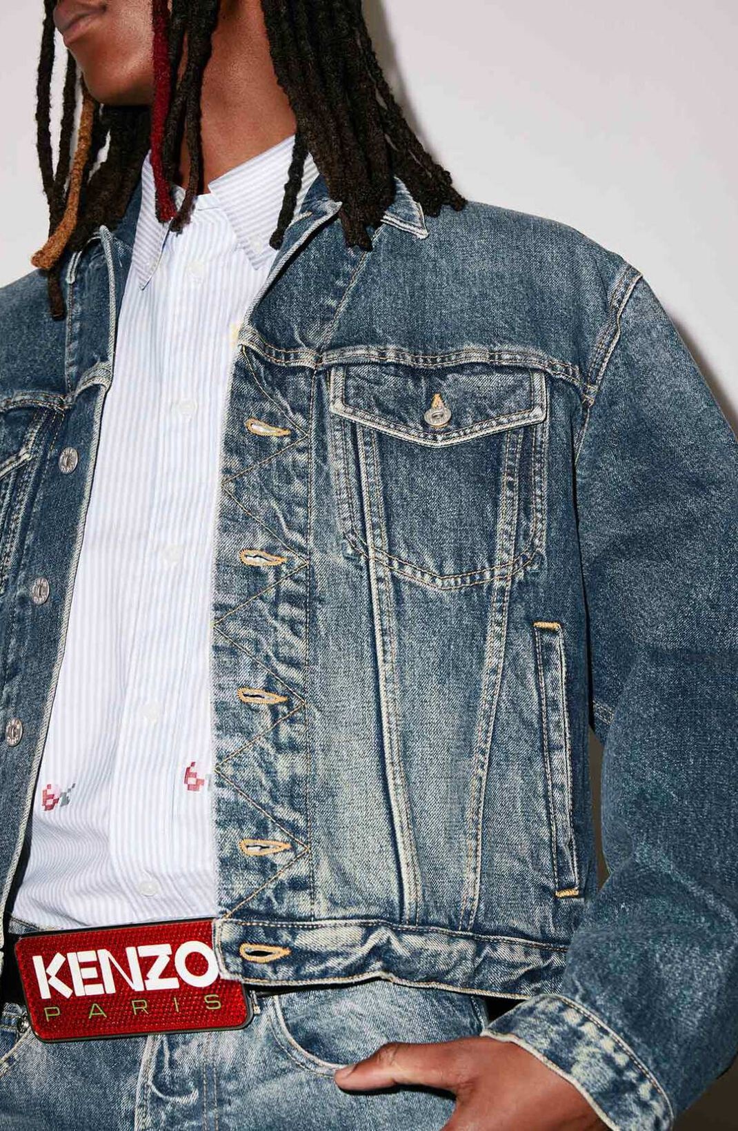 ブルゾン Kenzo Kenzo Archive Japanese Denim Trucker Jacket KENZO KENZO ARCHIVE JAPANESE DENIM TRUCKER JACKET