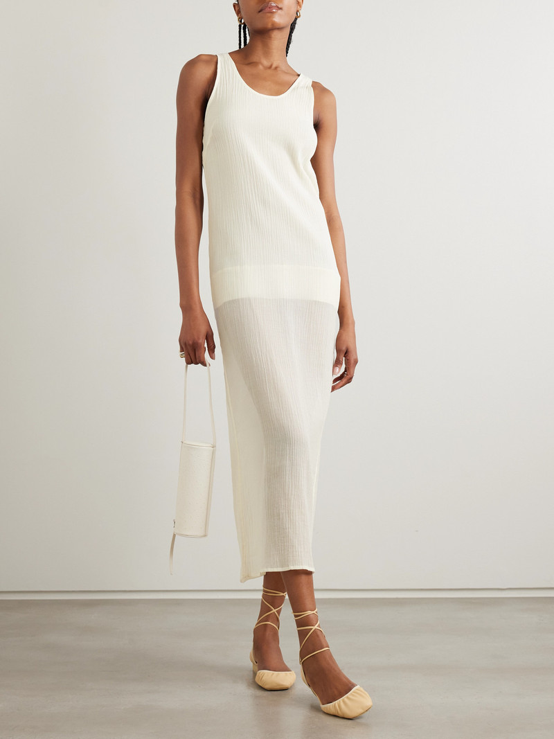 TOTEME Cotton And Silk-blend Crepon Midi Dress outlook