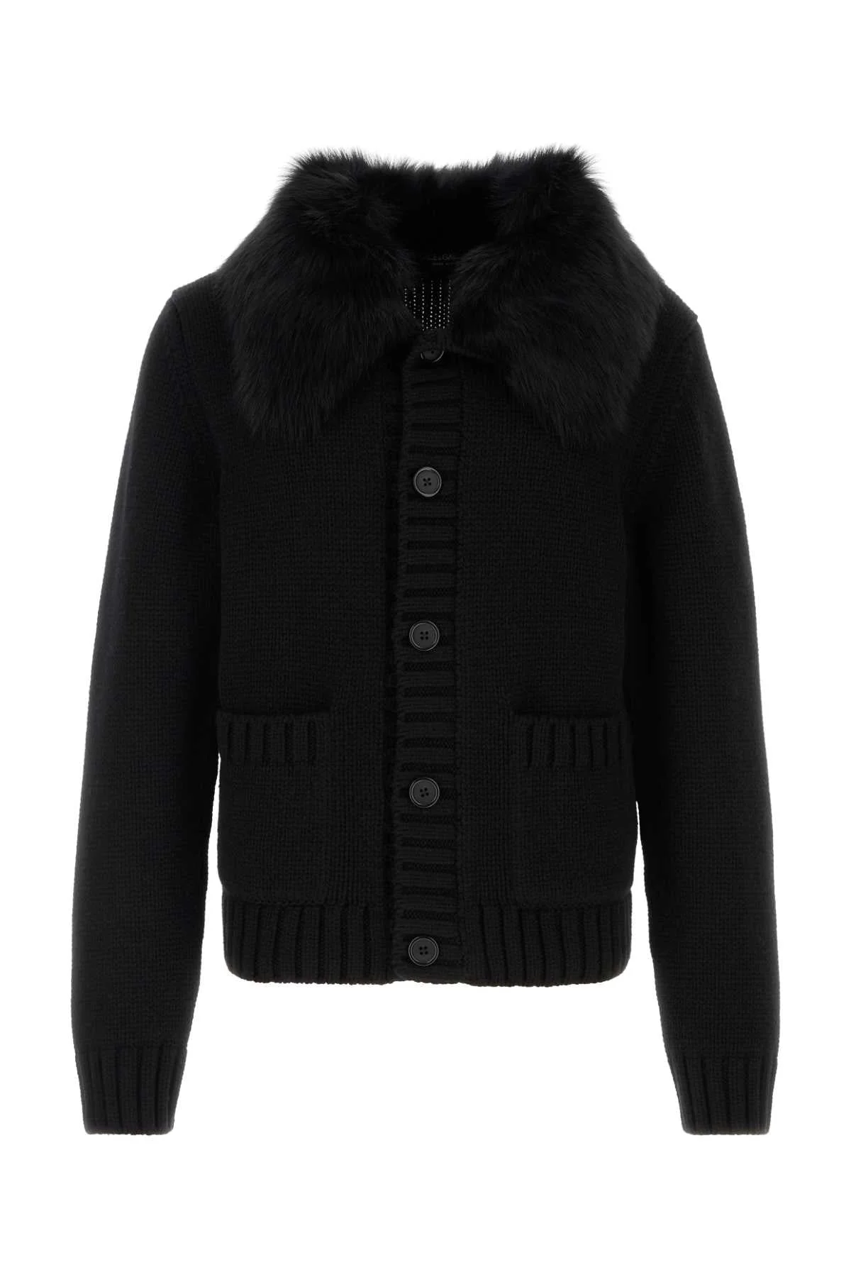 Dolce & Gabbana Men Black Wool Cardigan - 1