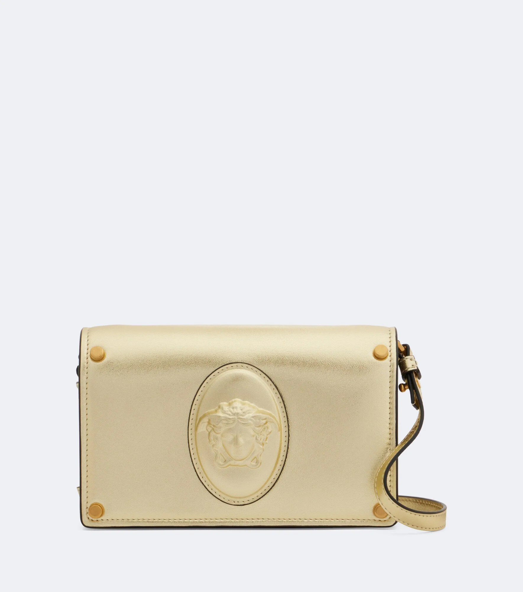 Medusa Small metallic leather clutch - 1