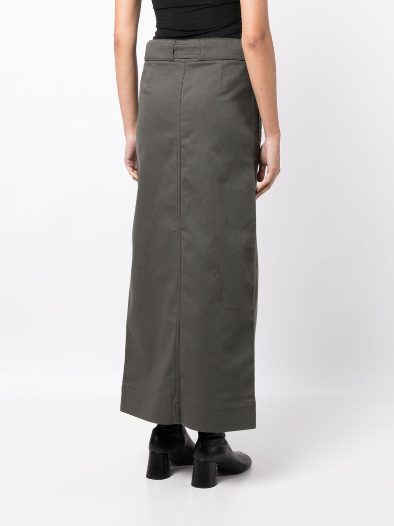 belted cotton straight skirt 4