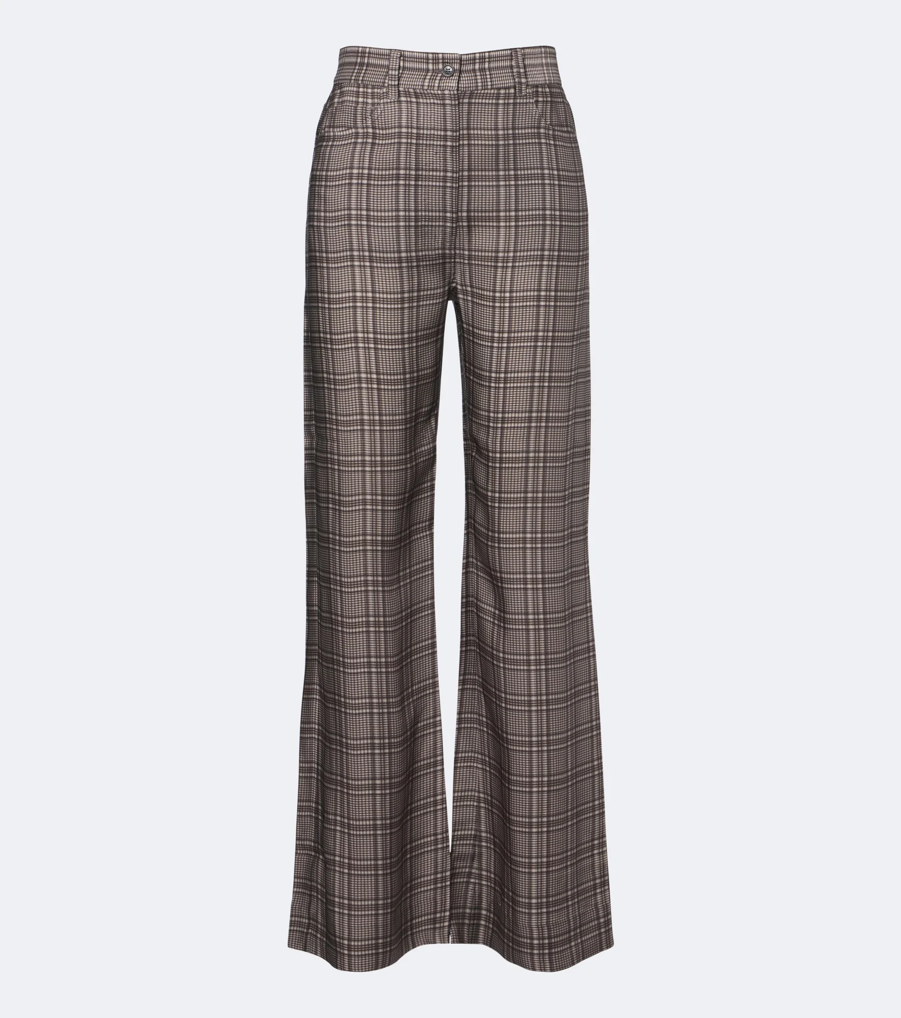 Checked wide-leg pants - 1